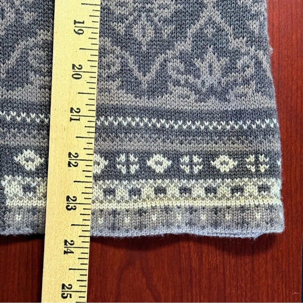 Appleseeds Brown Nordic Fair Isle Wool Blend Patterned Knit Cardigan Sweater M